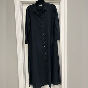 Natural Life Button Front Dark Navy Maxi Shirt Dress